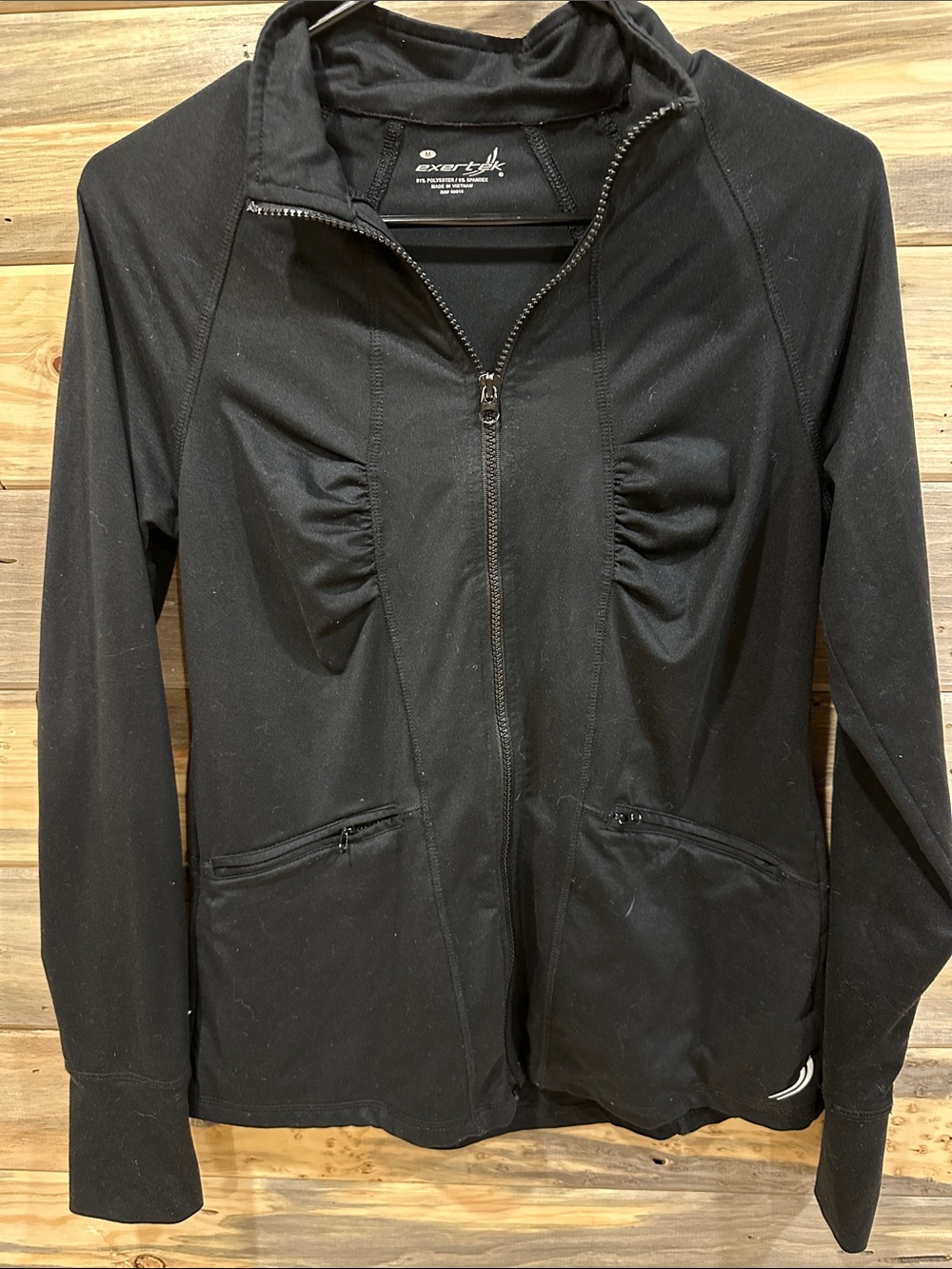 Exertek Women's Black Zip-Front Bomber Jacket